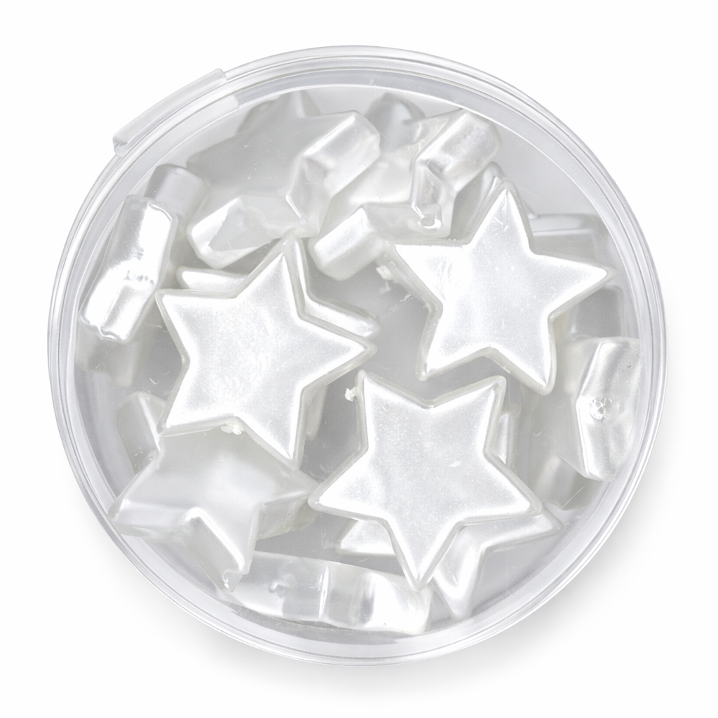 Wachsperle Stern weiss 14 mm 12 Stk./Dose