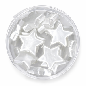 Wachsperle Stern weiss 14 mm 12 Stk./Dose