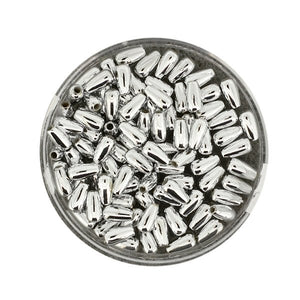 Wachsperle Tropfen silber 3x6mm 100 Stk./Dose