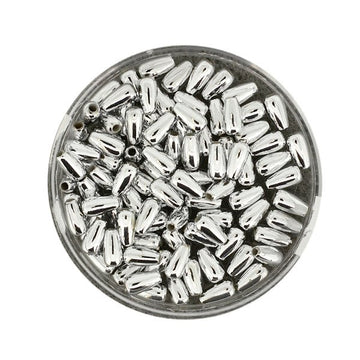 Wachsperle Tropfen silber 3x6mm 100 Stk./Dose