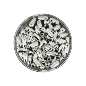 Wachsperle Tropfen silber 4x8mm 60 Stk./Dose