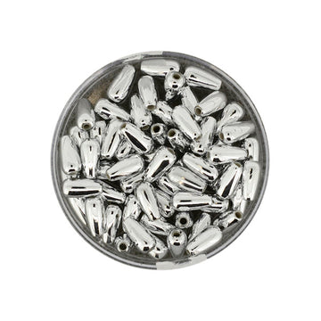 Wachsperle Tropfen silber 4x8mm 60 Stk./Dose