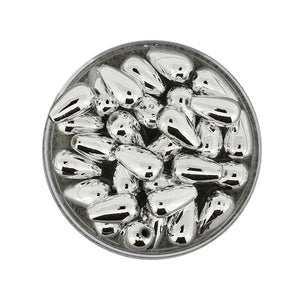 Wachsperle Tropfen silber metallic 6x10mm 30 Stk./Dose