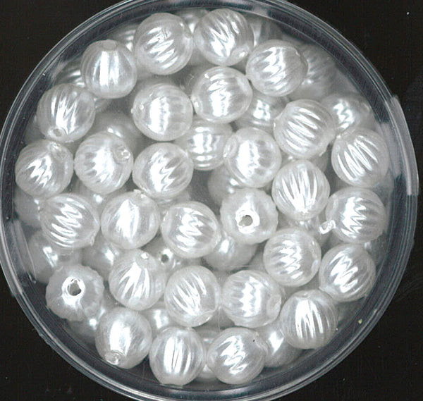 Wachsperle Kugel gerillt 6mm 60 Stk./Dose