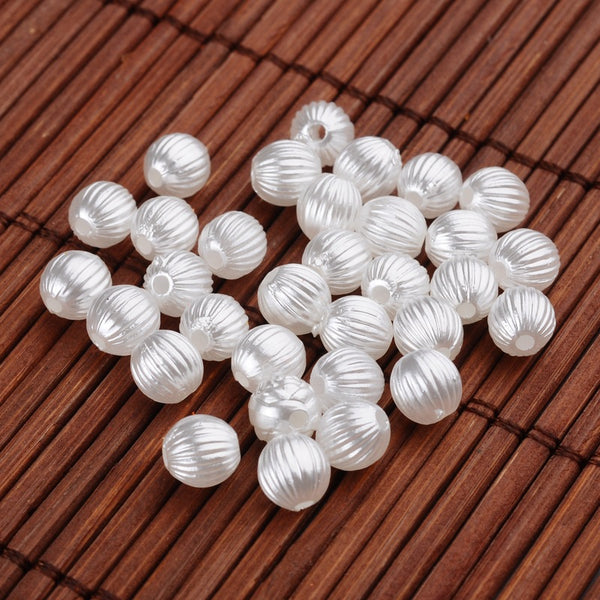 Wachsperle Kugel gerillt 6mm 60 Stk./Dose