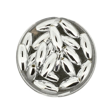 Wachsperle Olive silber 6x14mm 20Stk./Dose