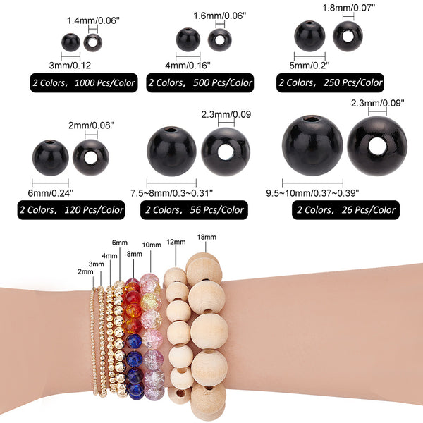 Wachsperlen-Set Mix schwarz weiß 3-10mm 3900 Stück