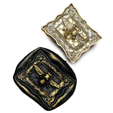 Wachssiegel Messing-Stempelkopf Biene gold 27x21mm