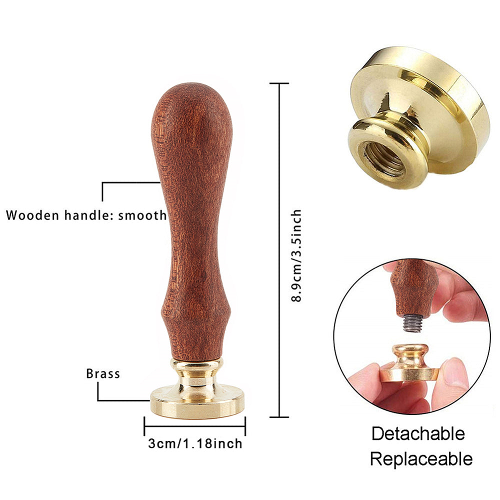 Wachssiegel Stempelset Bienenmotiv Messingkopf Holzgriff 83x22mm
