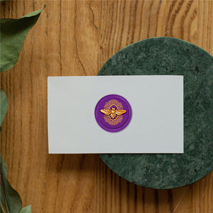 Wachssiegel Stempelset Bienenmotiv Messingkopf Holzgriff 83x22mm