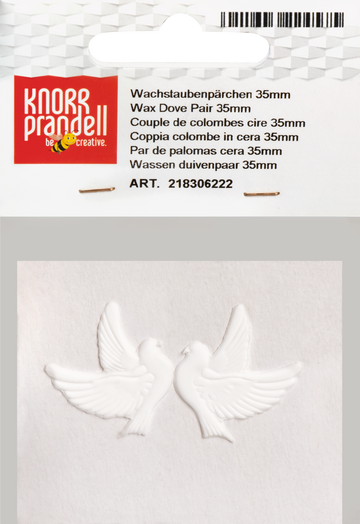 Wachstauben-Paar weiß 25×25 mm 2 Stück