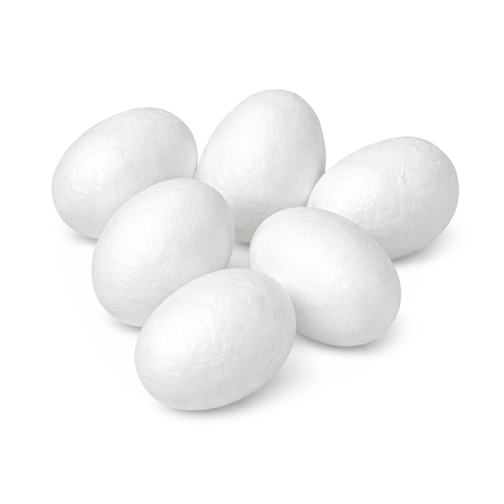 Watteeier weiß 25x40mm 6 Stück