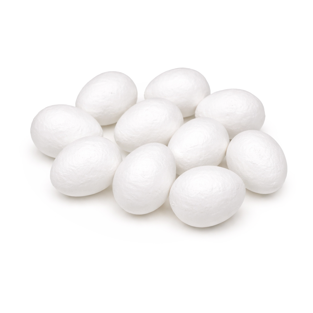 Watteeier weiß 36x30mm 10 Stück