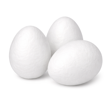 Watteeier weiß 42x60mm (Hühnereigröße) 3 Stück
