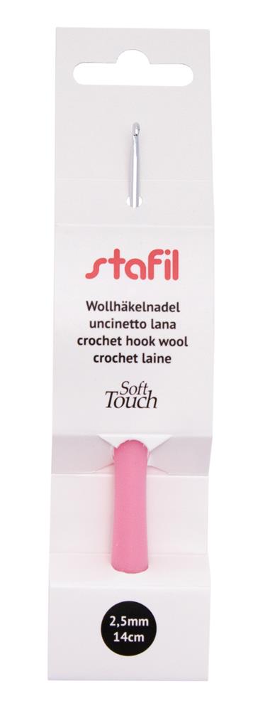 Wollhäkelnadeln Aluminium mit weichem Silikon-Griff 14cm 1 Stück
