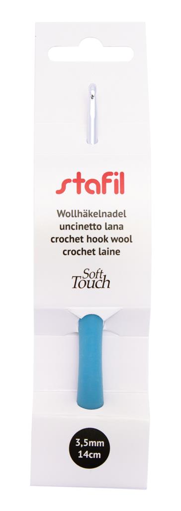 Wollhäkelnadeln Aluminium mit weichem Silikon-Griff 14cm 1 Stück