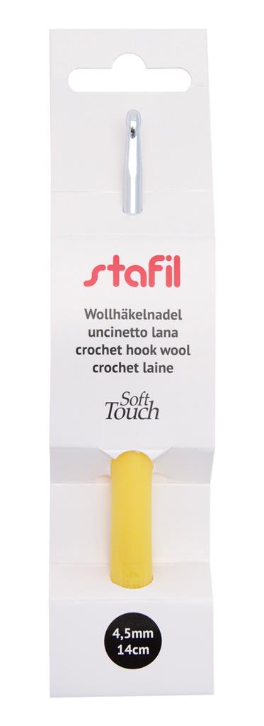 Wollhäkelnadeln Aluminium mit weichem Silikon-Griff 14cm 1 Stück