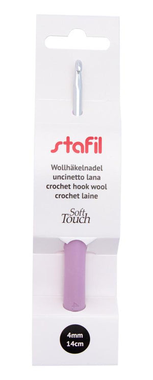 Wollhäkelnadeln Aluminium mit weichem Silikon-Griff 14cm 1 Stück