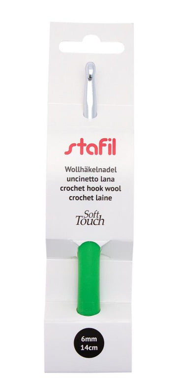 Wollhäkelnadeln Aluminium mit weichem Silikon-Griff 14cm 1 Stück