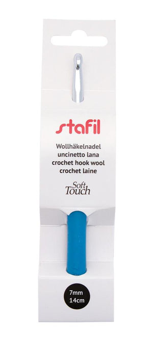 Wollhäkelnadeln Aluminium mit weichem Silikon-Griff 14cm 1 Stück