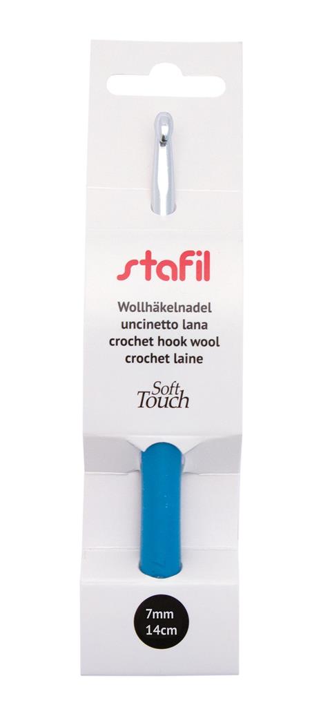 Wollhäkelnadeln Aluminium mit weichem Silikon-Griff 14cm 1 Stück