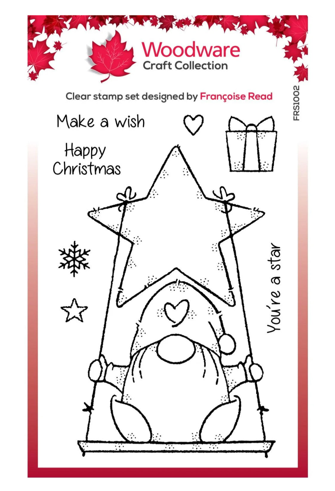 Holzdekor, Silikonstempel, Sterngnom, 13,5 x 10 x 0,3 cm