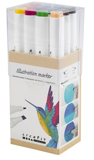 Zeichenmarker auf Alkoholbasis Strichstärke 1mm-8mm 12 Stück/ Packung
