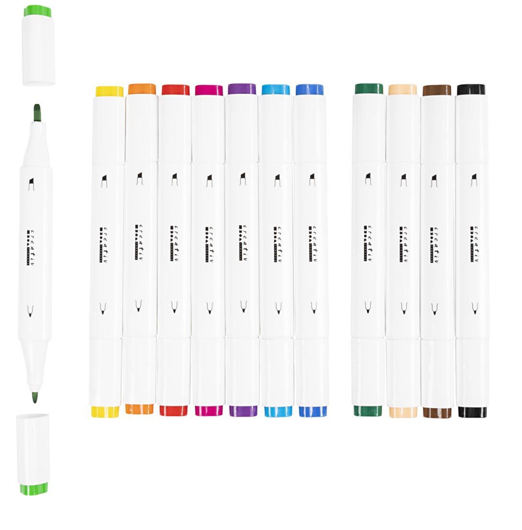 Zeichenmarker auf Alkoholbasis Strichstärke 1mm-8mm 12 Stück/ Packung