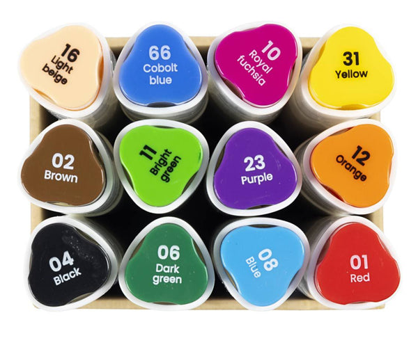 Zeichenmarker auf Alkoholbasis Strichstärke 1mm-8mm 12 Stück/ Packung