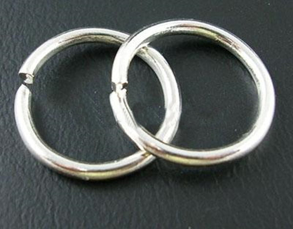 Zwischenringe aus Metall silbern 14mm 10 Stück