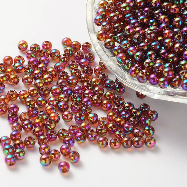 Acrylperlen transparent irisierend 8mm 140 Stk./Pkg.