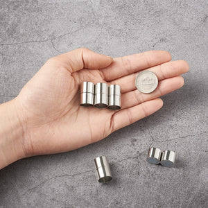 Magnetverschluss Röhre Kappel 20x13mm, silber glänzend, innen 12mm