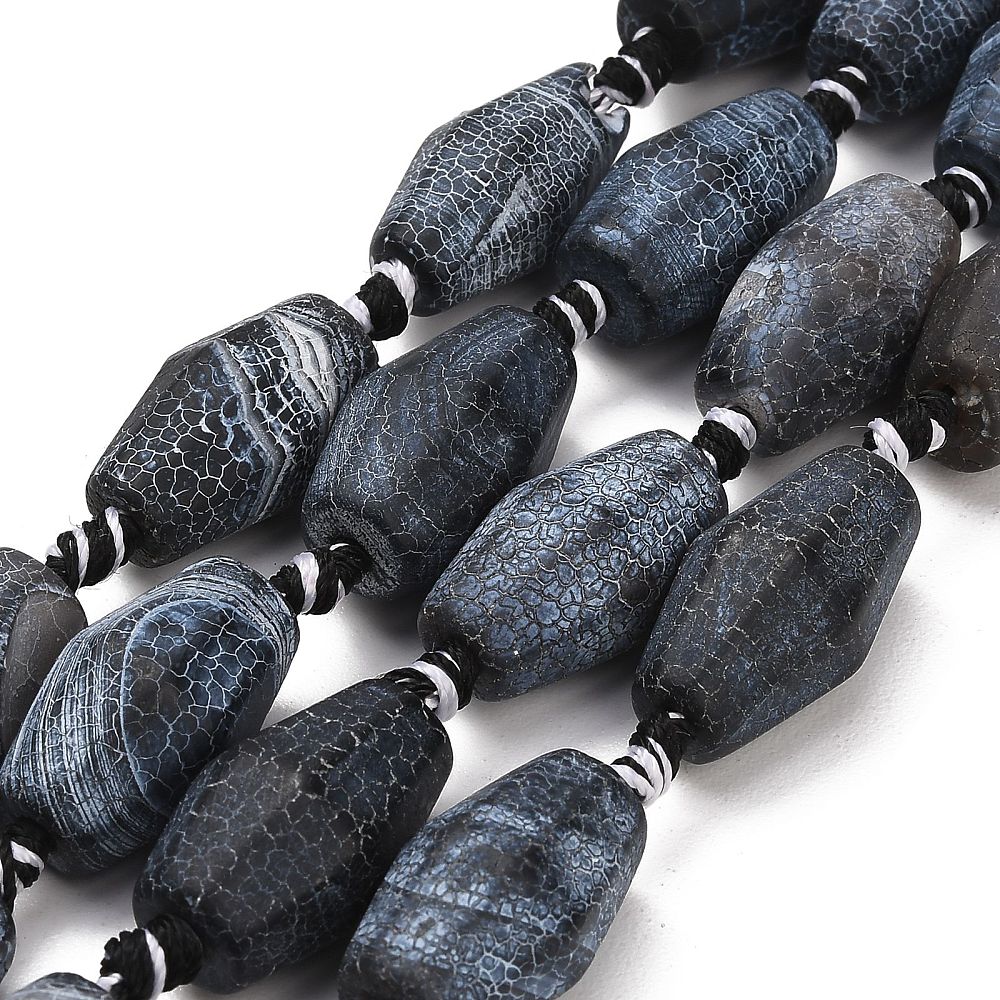 Achat-Edelsteinperle Bicone facettiert midnight blue 22x13mm 1 Stück