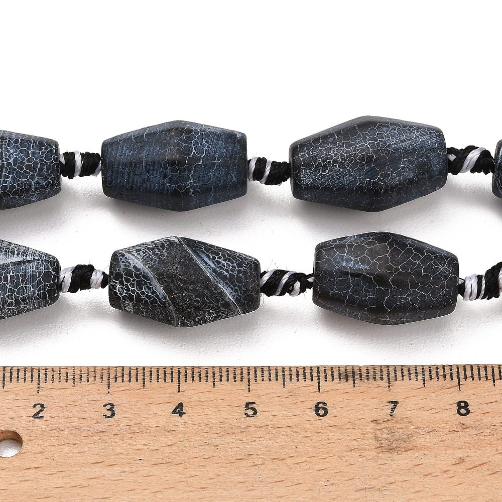 Achat-Edelsteinperle Bicone facettiert midnight blue 22x13mm 1 Stück