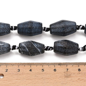 Achat-Edelsteinperle Bicone facettiert midnight blue 22x13mm 1 Stück