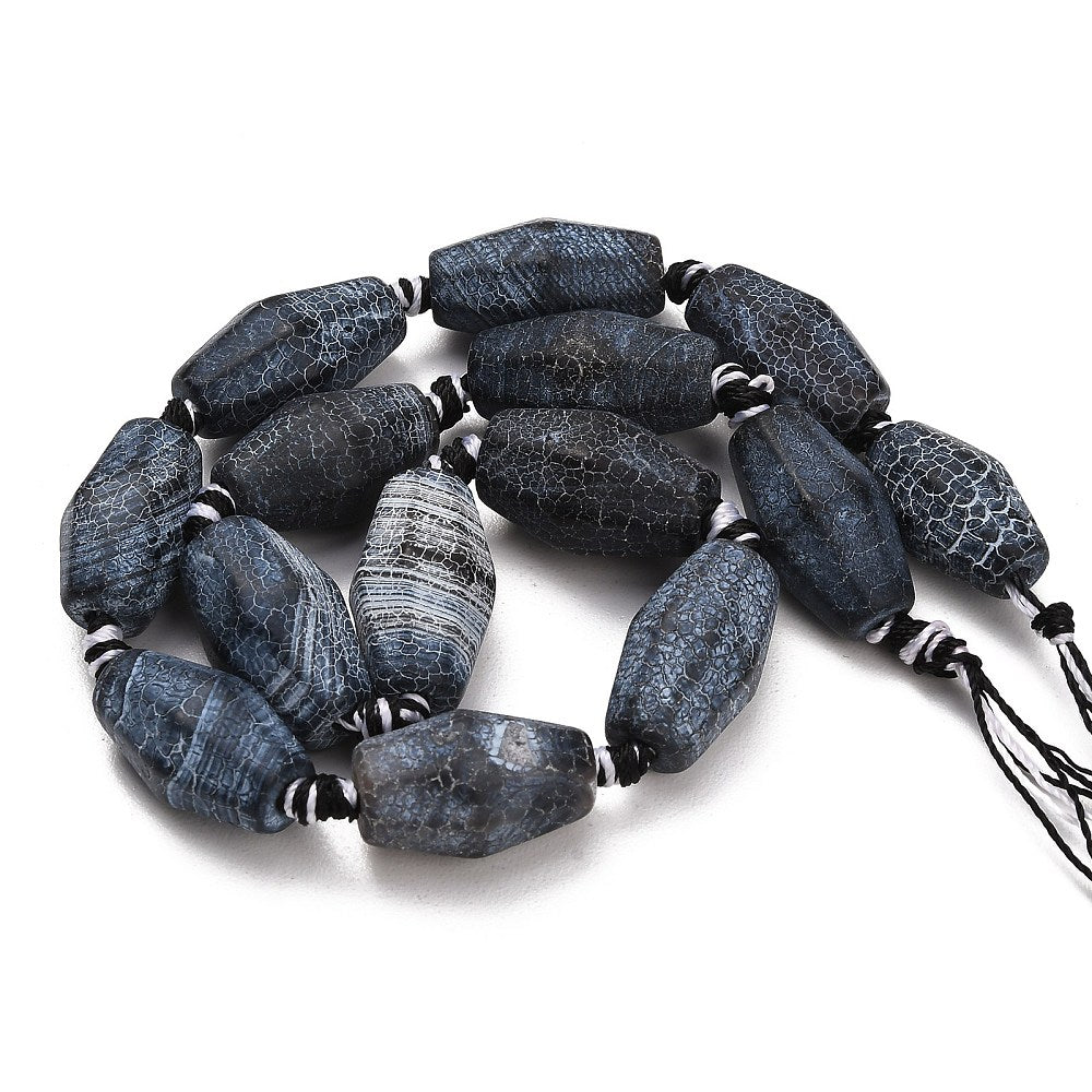 Achat-Edelsteinperle Bicone facettiert midnight blue 22x13mm 1 Stück