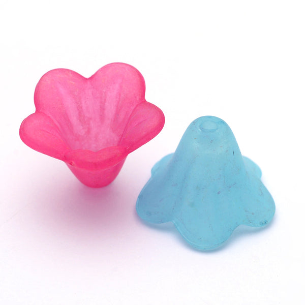Blumenperlen Acrylblüten Mix 10mm 60 Stück/Packung