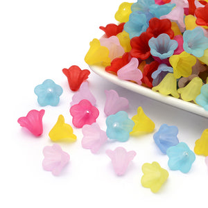 Blumenperlen Acrylblüten Mix 10mm 60 Stück/Packung