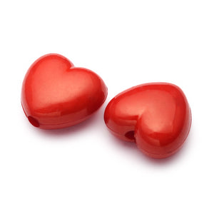 Acrylperlen herzförmig rot 10mm 50 Stk./Btl