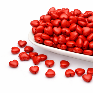 Acrylperlen herzförmig rot 10mm 50 Stk./Btl