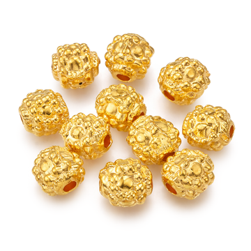Acrylperle gold mit Relief 8mm 24 Stück