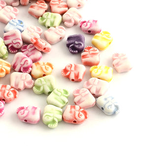 Acrylperlen bunt Elefanten 9x12 mm 60 Stück