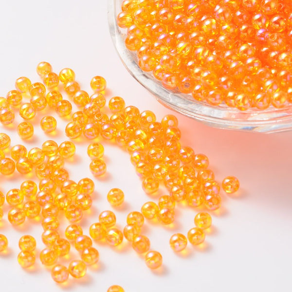 Acrylperlen transparent irisierend 6mm, 350Stk./Pkg