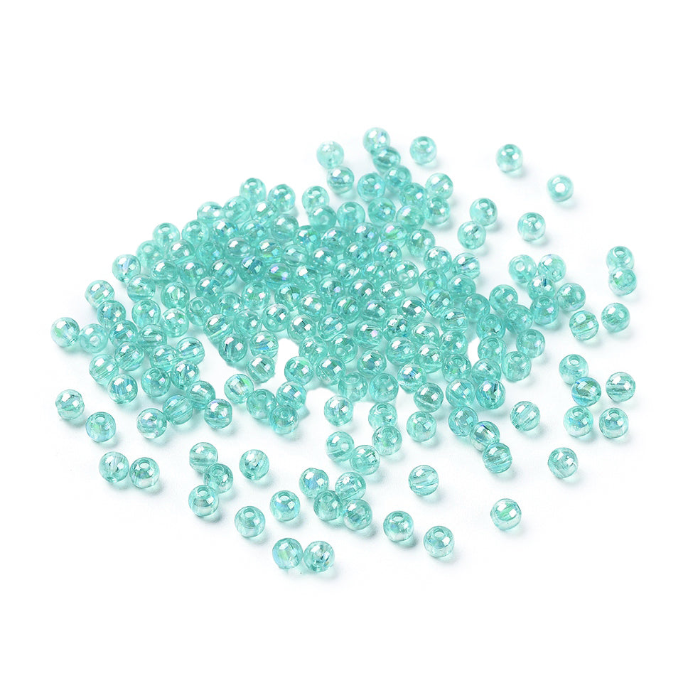 Acrylperlen transparent irisierend 8mm, 140 Stk./Pkg.