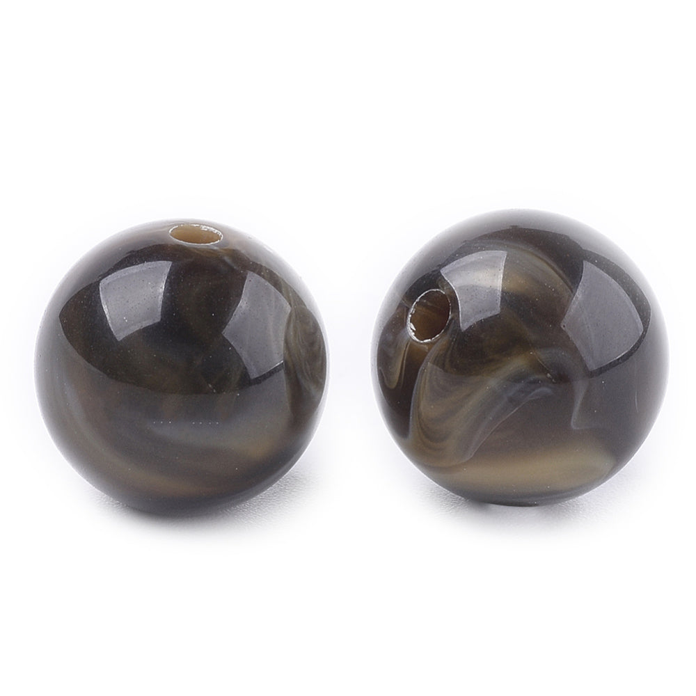 Acrylperlen braun wolkig, 14mm, 22Stk./Verpackung