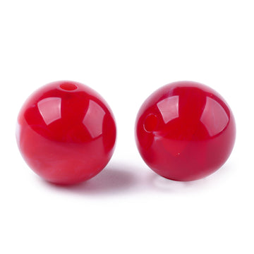 Acrylperlen rot wolkig, 14mm, 22Stk./Packung