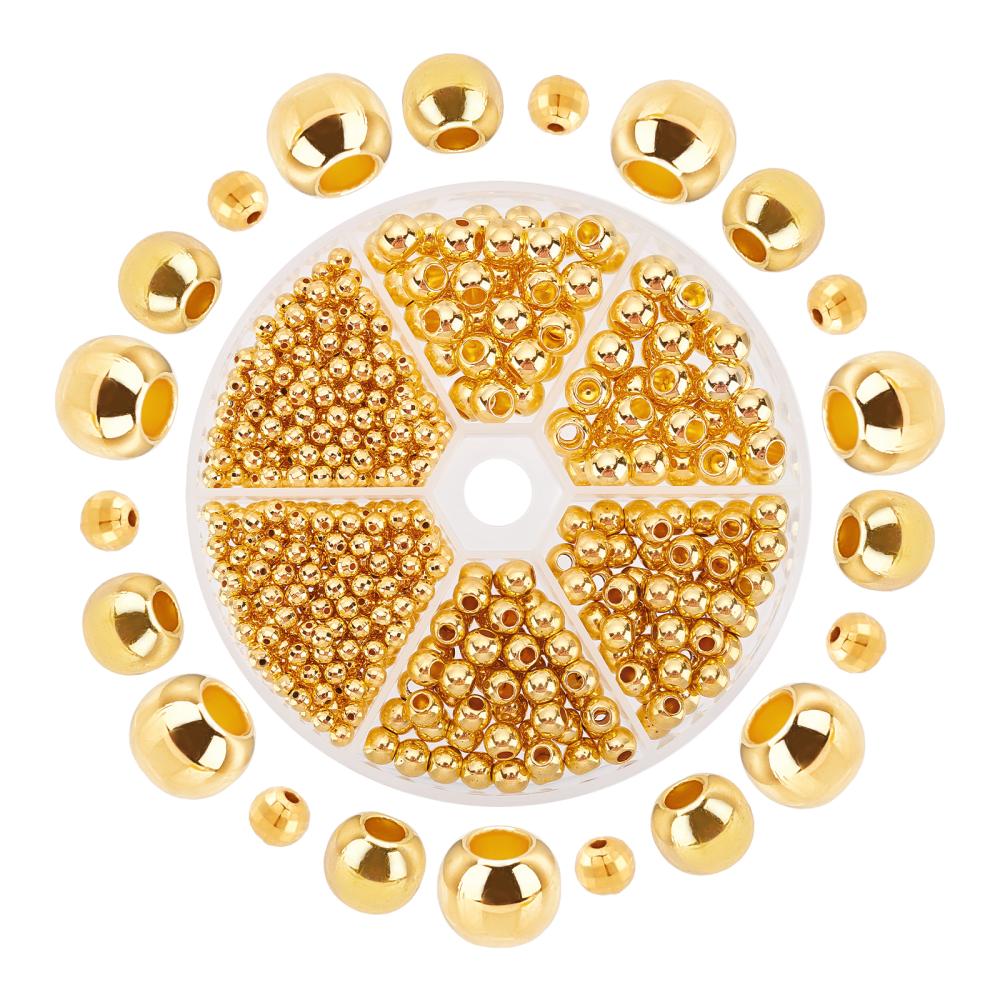 Acrylperlen-Set gold rund 570 Stück