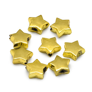 Acrylperlen Stern gold 11x11x4mm 25 Stück/Dose