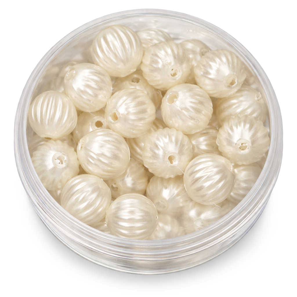 Acrylperle Kugel gerillt 8mm 30 Stk./Dose