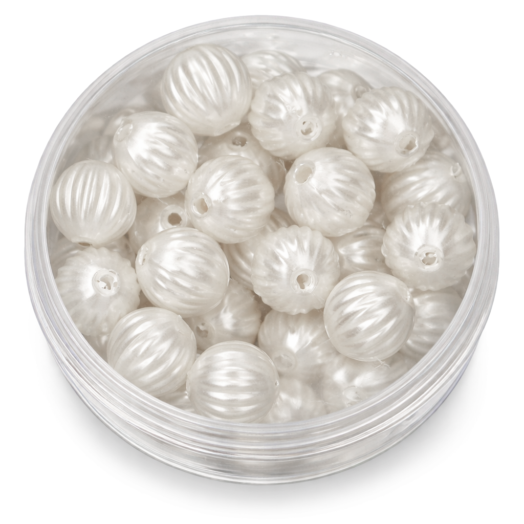 Acrylperle Kugel gerillt 8mm 30 Stk./Dose